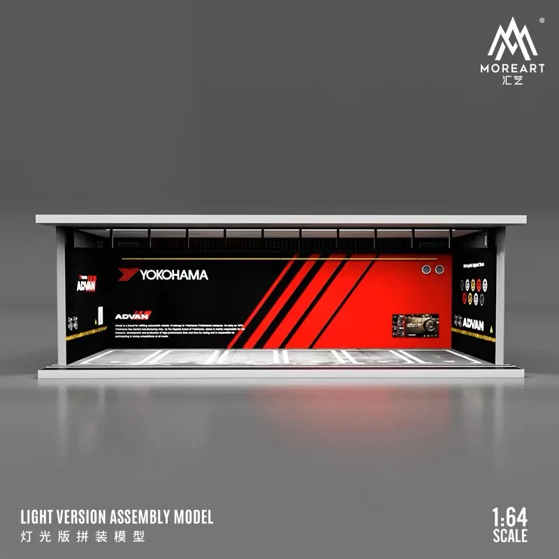 MoreArt-Mazda tema iluminação versão montado carro modelo, estacionamento garagem cena, 1:64