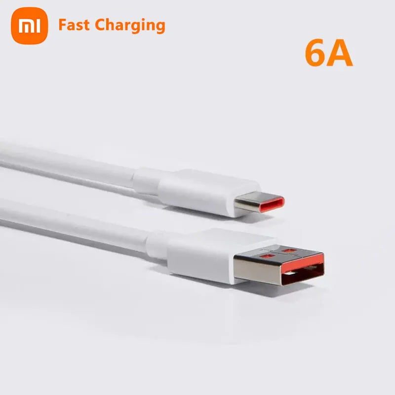 Оригинальный кабель для быстрой зарядки передачи данных Xiaomi 6A Type-C, совместимый с зарядным устройством 120 Вт для смарт-устройств, телефона, планшета, L-типа, USB-линия