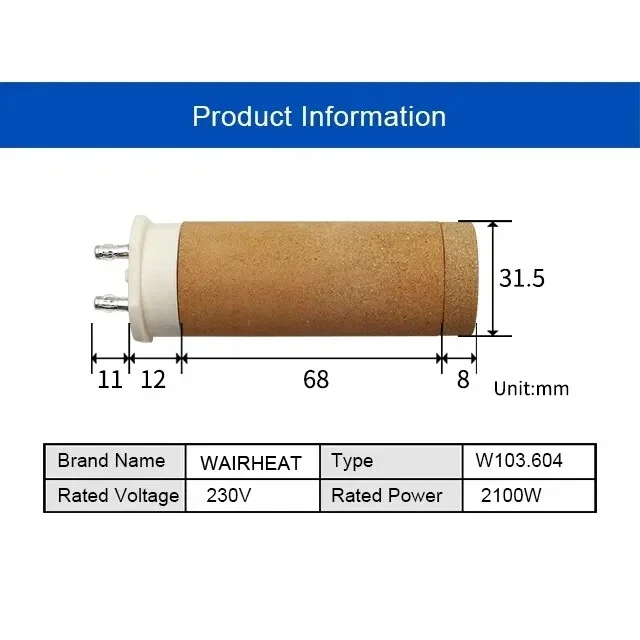 Ceramic Heating Element 230V 2100W Blower Heating Core for UNIPLAN E-103.604
