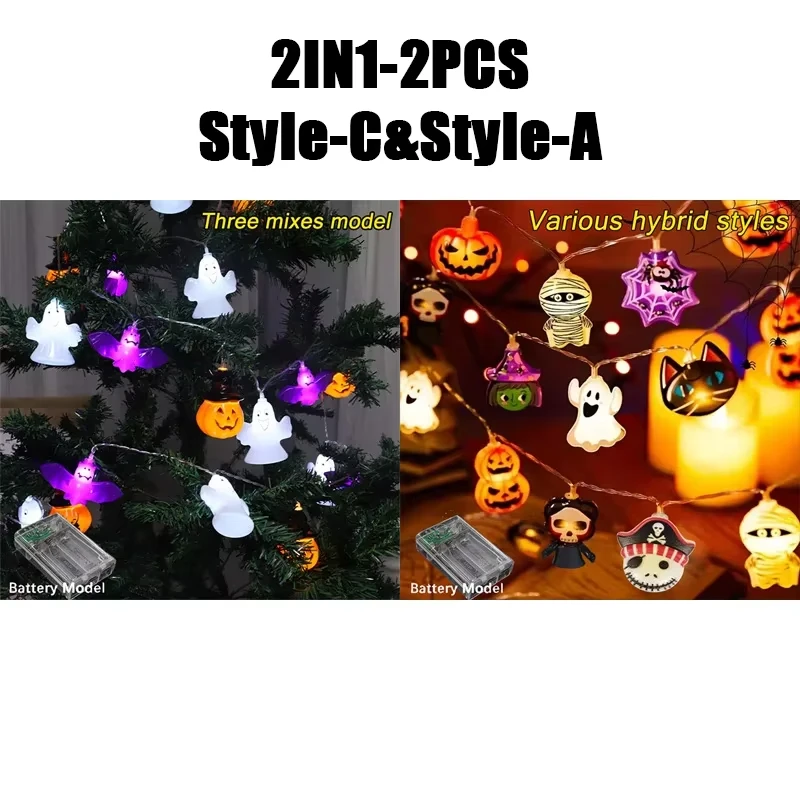 Halloween Ghost String Lights Ghost Pumpkin Light String Decoration Led Ghost Decoration String