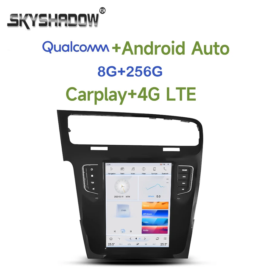 

Tesla Qualcomm Carplay автомобильный DVD-плеер DSP Android 8. 0 8G + 11,0G 4G LTE Bluetooth Wifi GPS карта RDS радио для VW Golf 7 256-2013