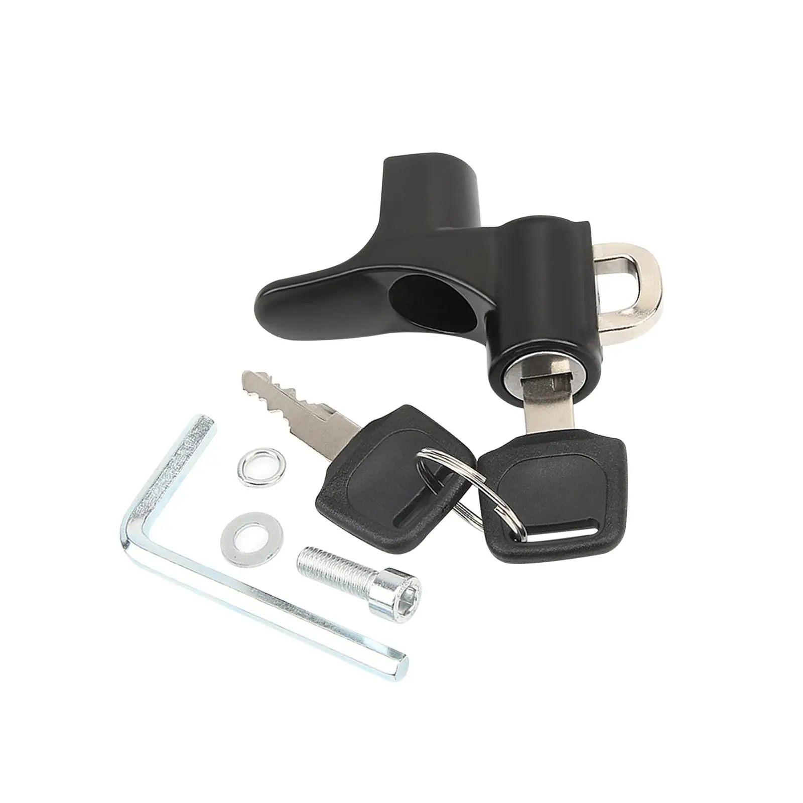 Черный замок для мотоциклетного шлема, безопасность из алюминиевого сплава, простая установка, навесной замок