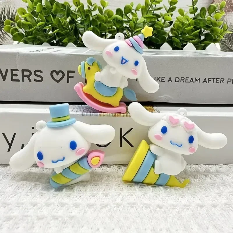 Sanrio Cinnamoroll Model Doll Decoration Anime Action Figure Cute Toy Q Figurals Desk Cake Key Decoration Children Birthday Gift