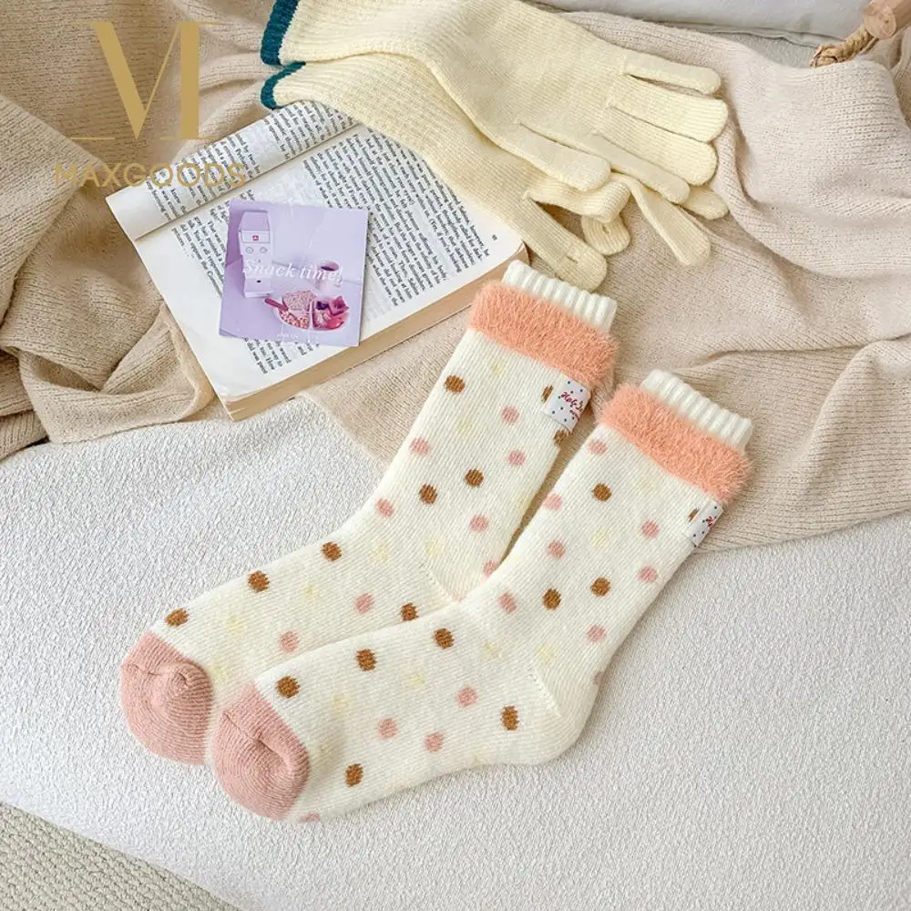 

Утолщенные пушистые чулки Ins, теплые осенне-зимние норковые носки, зимние носки, термостойкие средние носки-трубы