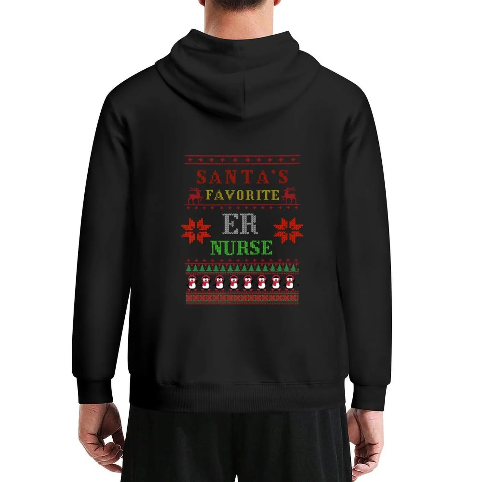 

Santa's Favorite ER Nurse Ugly Sweater Hoodie men's coat men's sweat-shirt korean autumn clothes new in hoodies