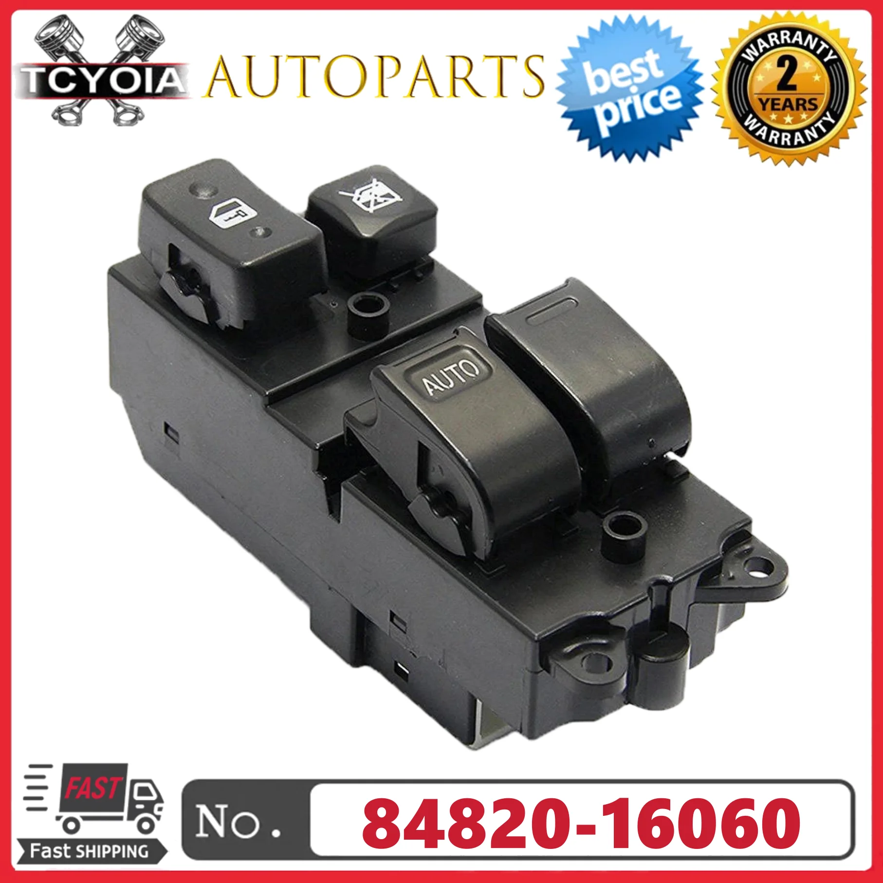 

Front Master Power Window Switch 84820-16060 8482016060 For Toyota Pickup Truck Tacoma T100 MR2