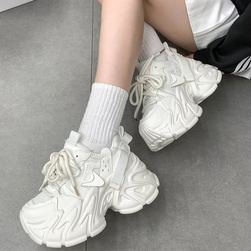 Women's Inside Heightened Daddy Shoes Women's Spring New Versatile Casual Shoes Platform Small Women's Shoes ins style
