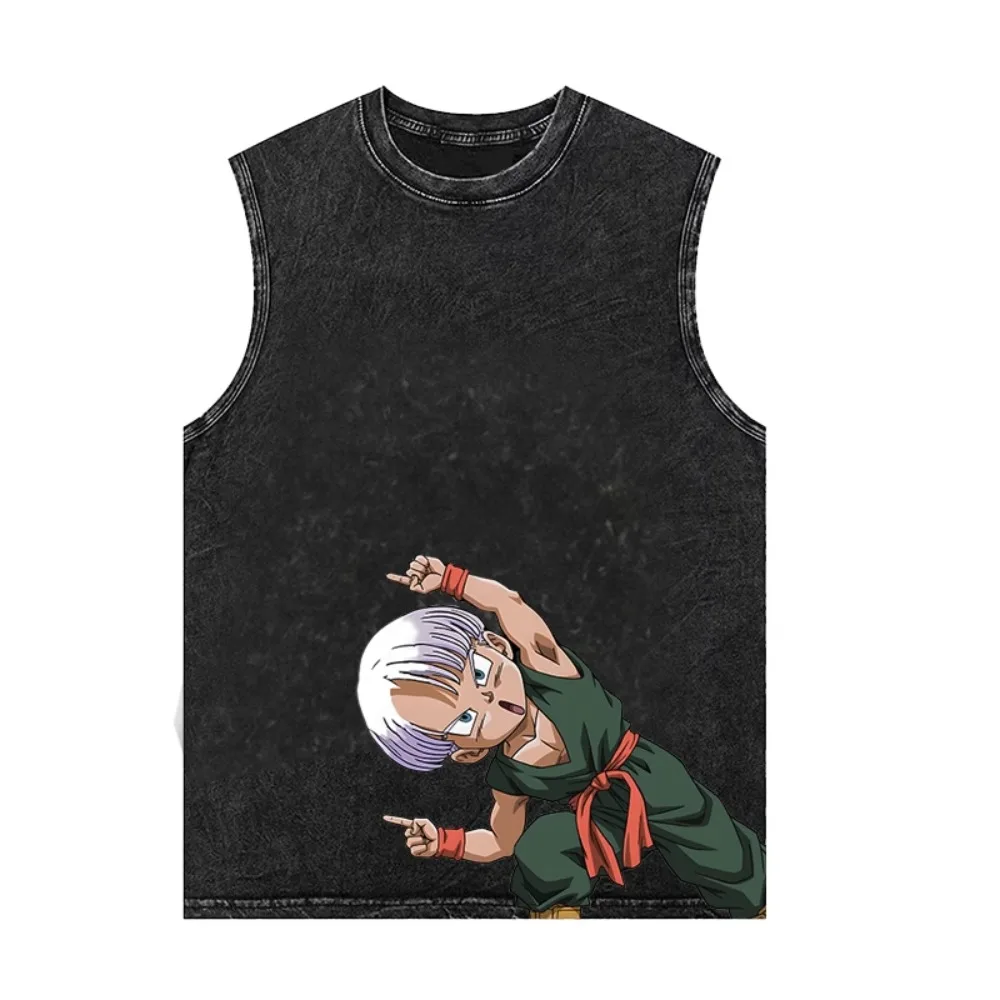 Neue männer Tank Tops Dragon Ball Goku Saiyajin Anime Druck Weste frau Übergroßen Ärmelloses T-shirt Vintage Gewaschen gym Kleidung