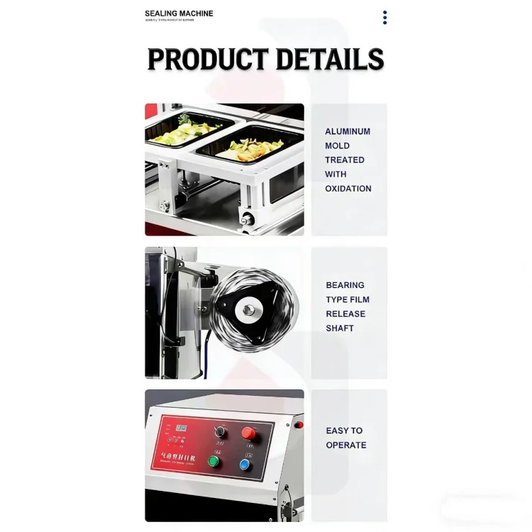 Automatic 2/4 Sealing Tray Sealer Multi-Function Small Plastic Food Container Packing Machine