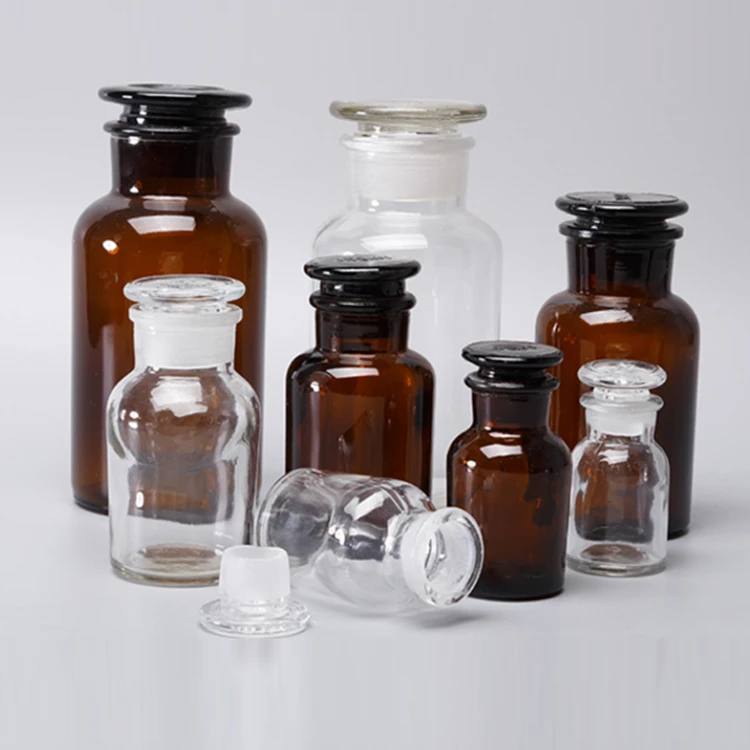 High-quality Lab brown Reagent Bottle Amber Bottle Lead-free High Borosilicate glass, with ground-in glass stopper