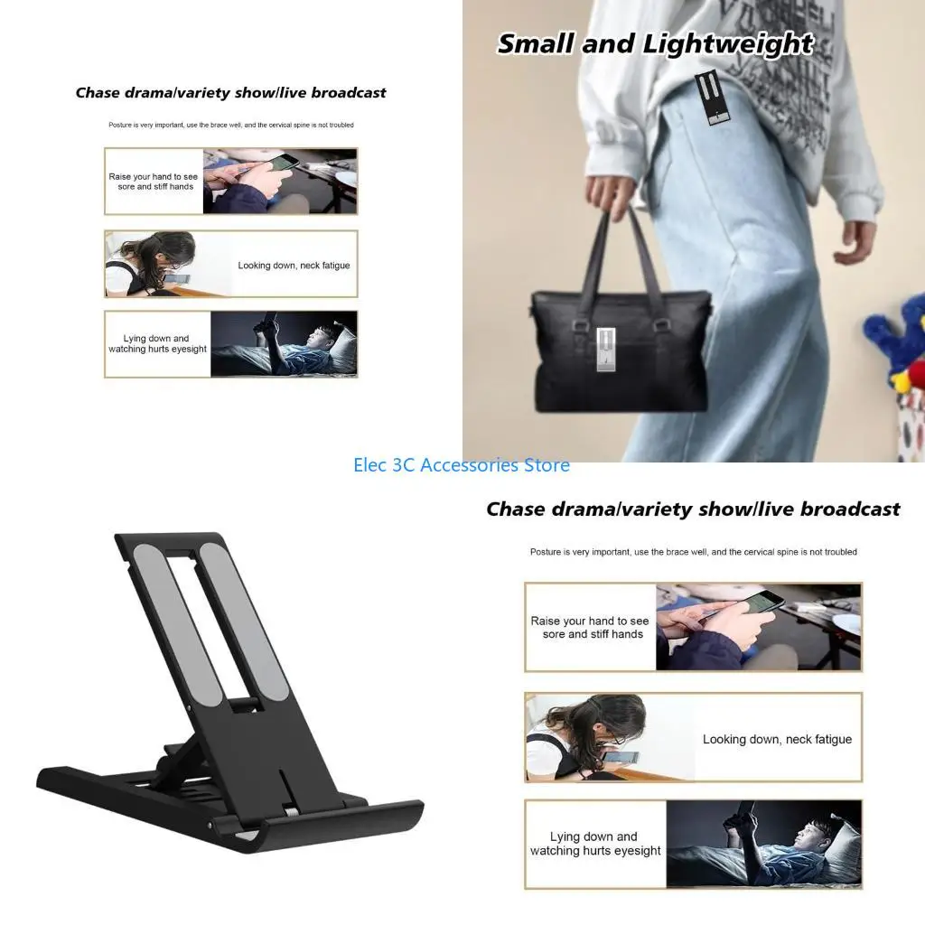 Y51A Adjustable Cell Phone Stand, Non Slip Cradle Dock Holder Stable Foldable Desktop Stand All Mobile Phones