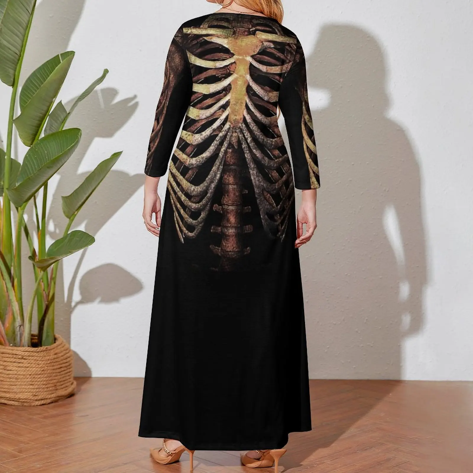 RIB CAGE-Robe de Soirée à Manches sulfpour Femme, Vêtement de Bal, Valide