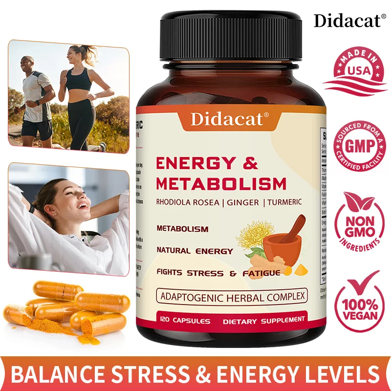 Didacat Energy & Metabolism Supplement - Balance Emotional - Fatigue Adaptogenic Herbal Complex