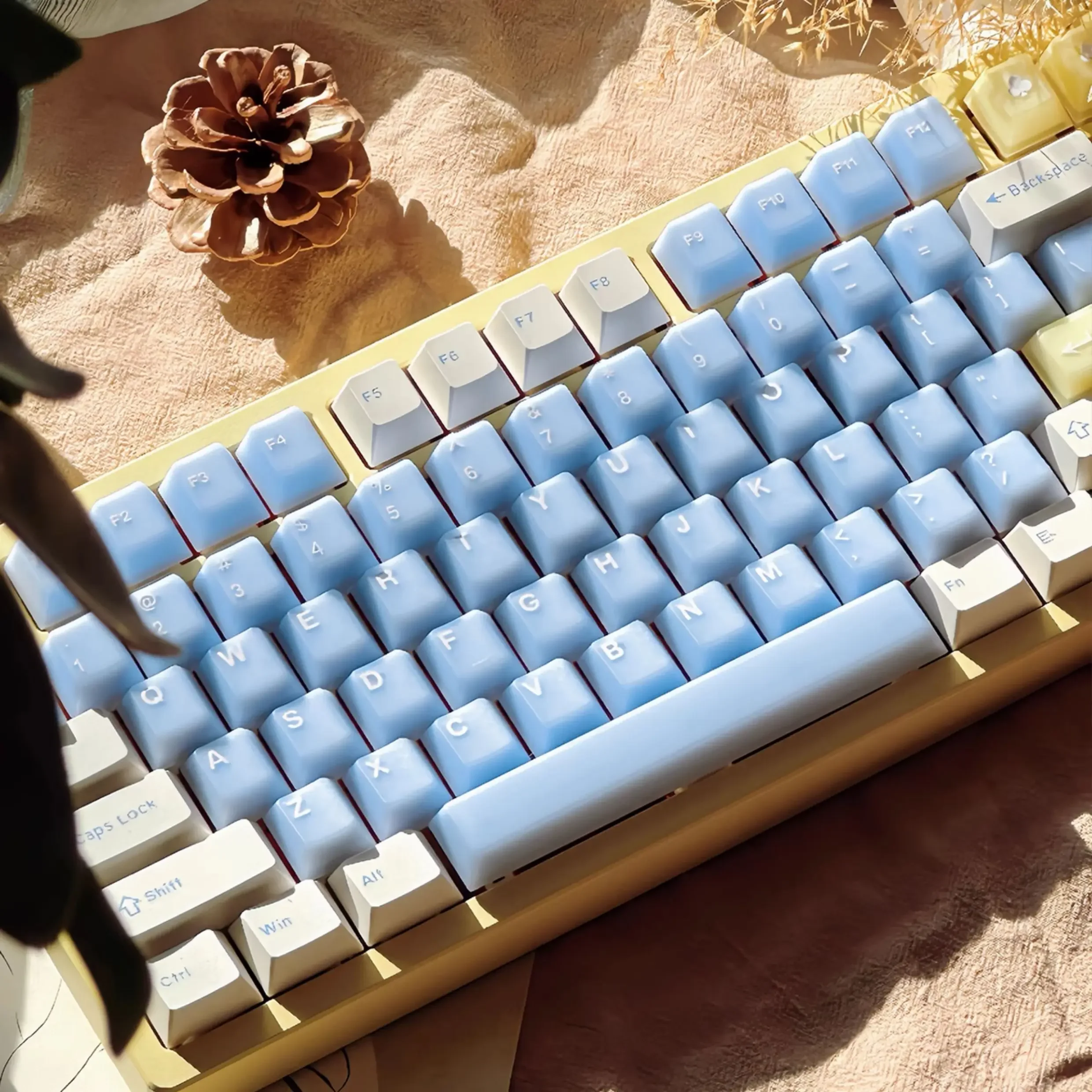 Blue Keycaps Sea Salt Soda Theme 164Keys Full Set Abs Pbt Cherry7U Space Bar L Shape Enter Key White Peach Oolong Pink Keycaps