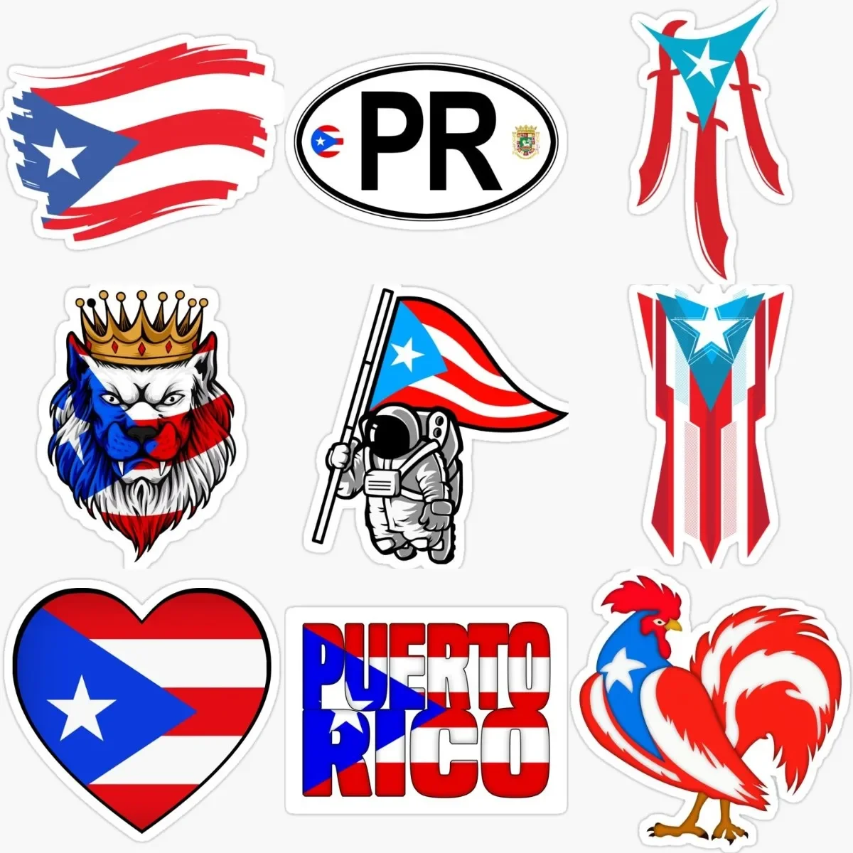 

Creative Puerto Rico PR Flag Emblem PVC Waterproof Stickers for Decorate Car Truck Bicycle Wall Room Table Motorcycle Off-road