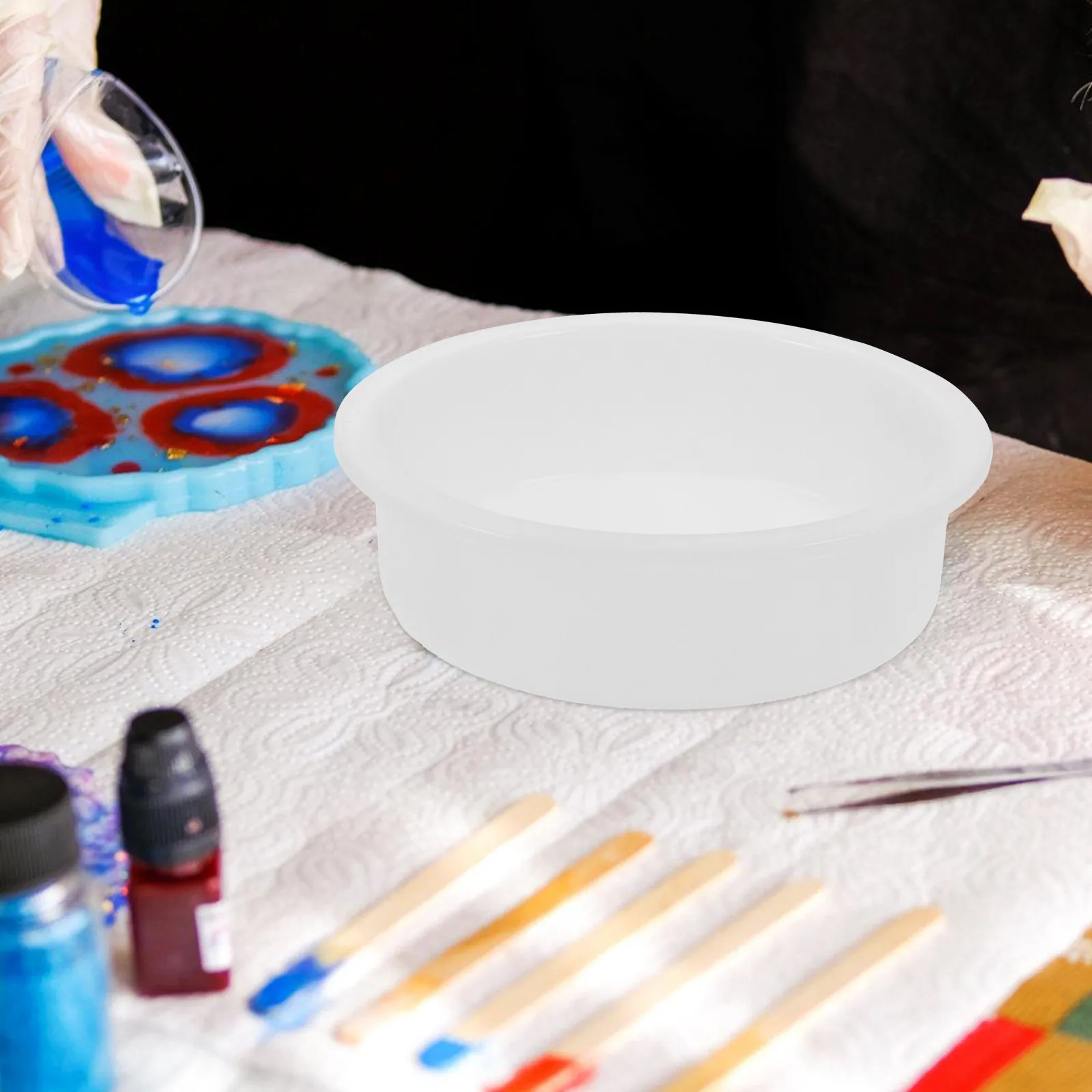 DIY Round Silicone Mold Epoxy Resin Casting Tray Coaster Clock Making Tool Reusable Flexible Craft Mold Resin Silicone Moulds