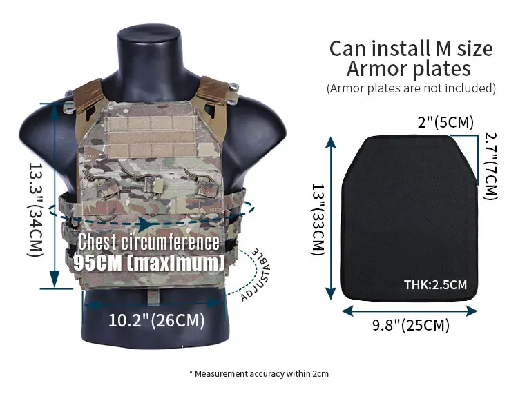 Emersongear Plattenträger Jagdweste Schutzausrüstung Körperschutz Rüstung Airsoft Jagd Outdoor-Sport Nylon – Detail 1