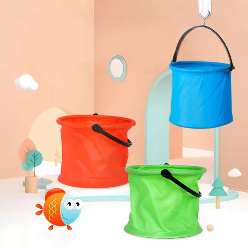 

Beach Sand Play Bucket Toy Folding Collapsible Bucket Gardening Tool Outdoor Sand Pool Play Tool Toy Kids Summer Favor Dropship