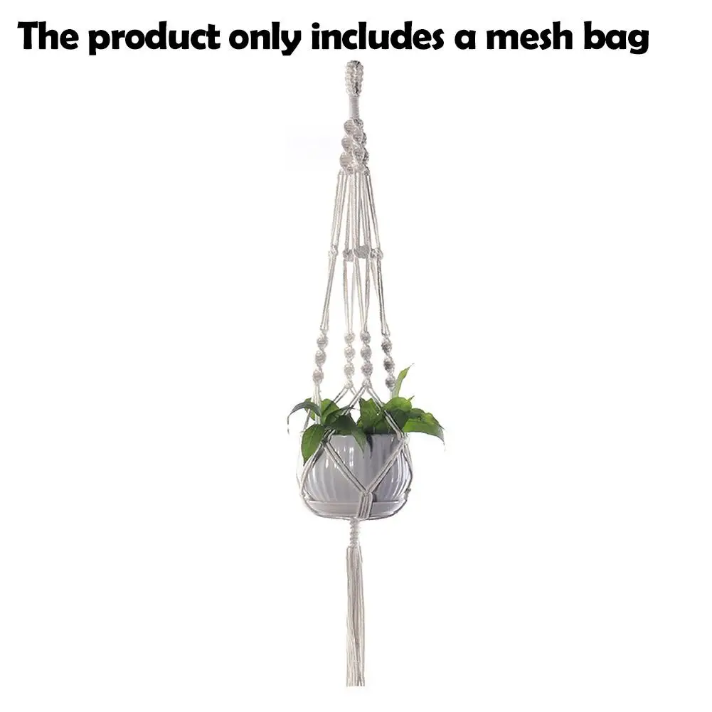 Handmade Macrame Plant Hanger Cotton Rope Hanging Basket Flower Pot Holder Wall Decor for Indoor Outdoor Balcony Garden