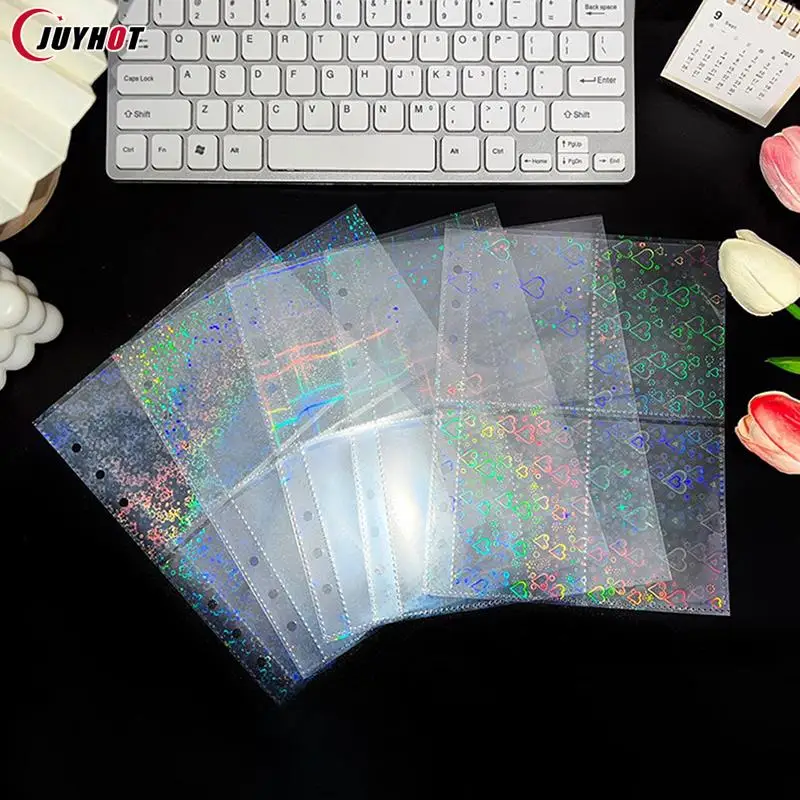 10Pcs A4 A5 1/2/4/6/9 Grids Clear Ring Binder Refill Sleeve Photocards Notebook Photo Album Card Page Pocket Entertainment