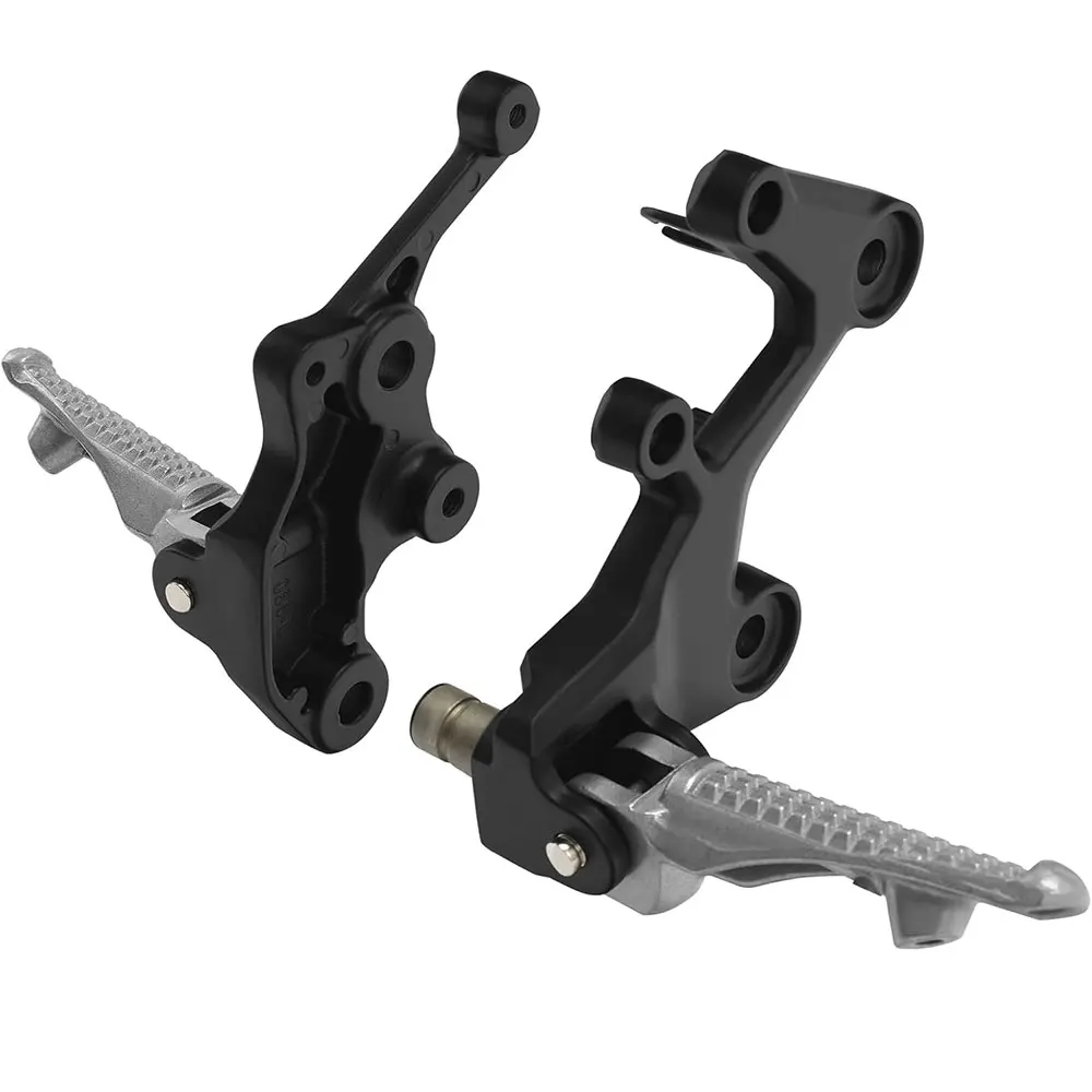 

Motorcycle Black Front Driver Foot Pegs Bracket Footrest Set Fit For Kawasaki Ninja 400 Z400 Ninja 500 Z500