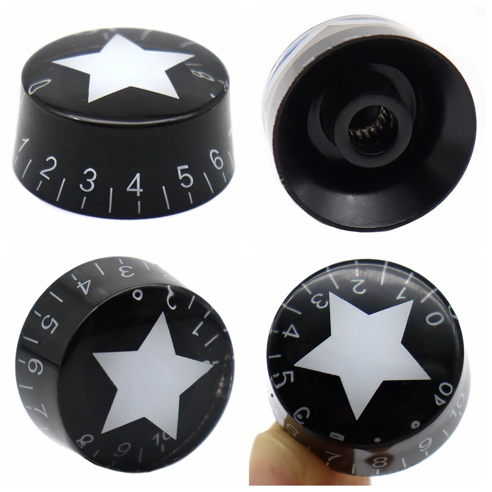 1pcs Guitar Top Hat Knobs Star Pattern Speed Volume Tone Control Knobs  for LP ST SQ Electric Guitar Parts