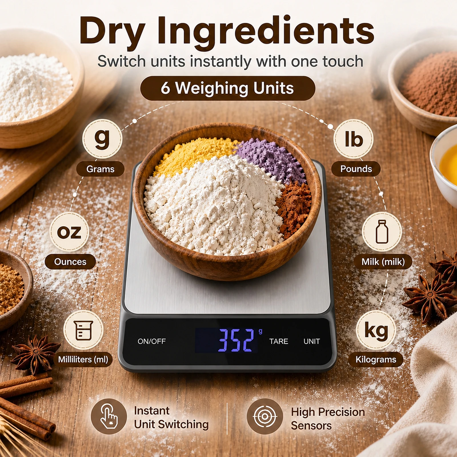 15kg/33LB デジタルキッチンスケール ステンレス製  - Kitchen Baking Unit のレビューと価格