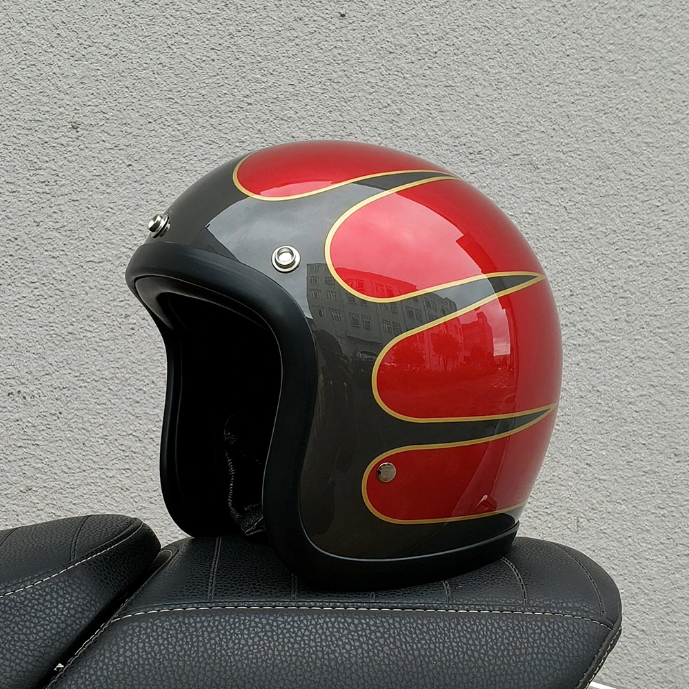 Low Profile Motorcycle Choppe Style Retro Open Face Helmet Small Shape Motorbike Helmet TT&COCASCOS Serial 500TX Helmet ECE DOT