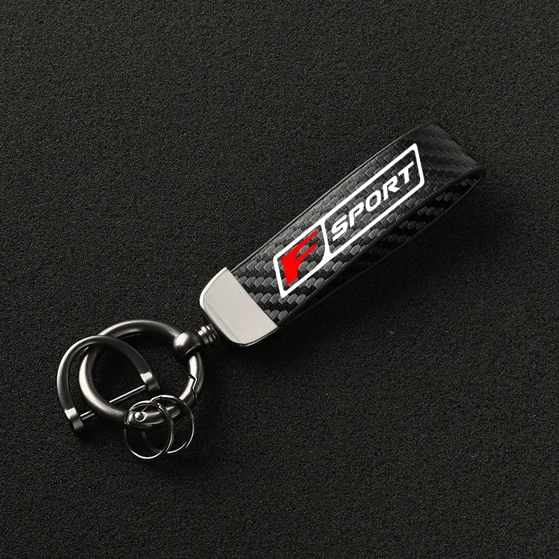 Carbon Fible Car KeyChain Rotating Horseshoe Key Rings For Lexus F Sport is250 rx350 ct200h gx460 gx470 CT NX RX GS RX330 CT200