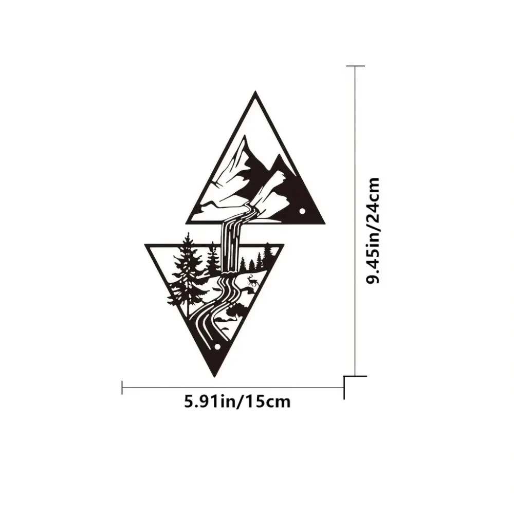 Scenery Theme Decor Wall Art Decorations Mountain Metal Wall Decor Wall Sign Metal Wall Gift Triangle Wall Art For Living Room