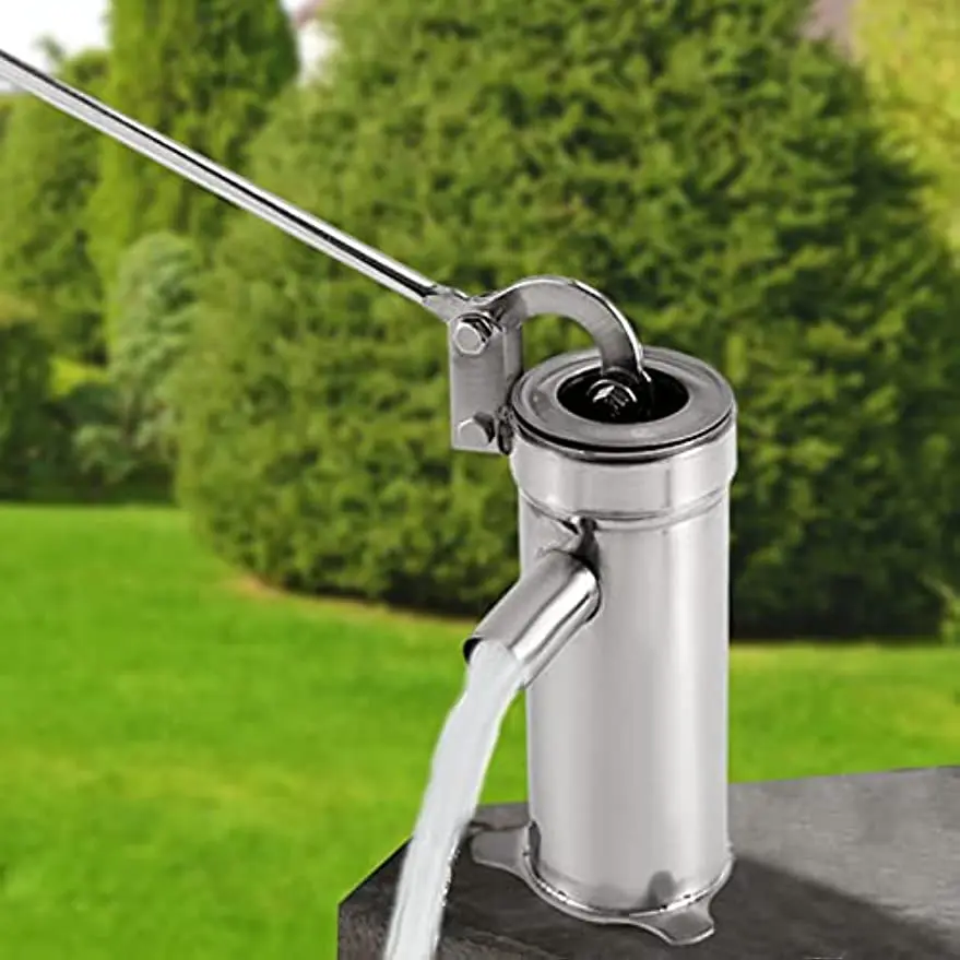 Domestic Hand Well Pump Manual Deep Water Jet Pump Stainless Steel Handheld Shake Suction Pump for Home Garden Yard Groundwater