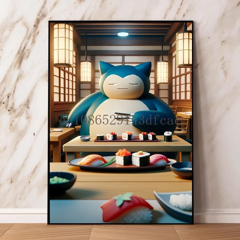 Japanese Classic Anime Pokemon Poster Decor Pikachu Bulbasaur Wall Art Canvas Painting Modern Dining Room Room Decorate Pictur