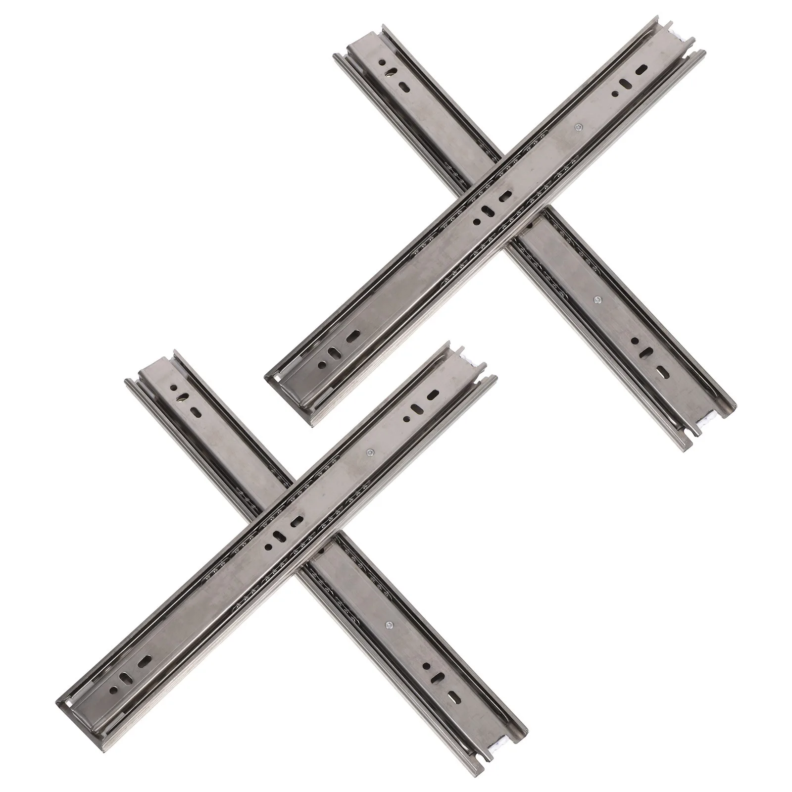 

4Pcs 3 Fold Drawer Slides Heavy Duty Metal Side Mount Smooth Sliding Track System for Cabinet Dresser Office Desk Replacement