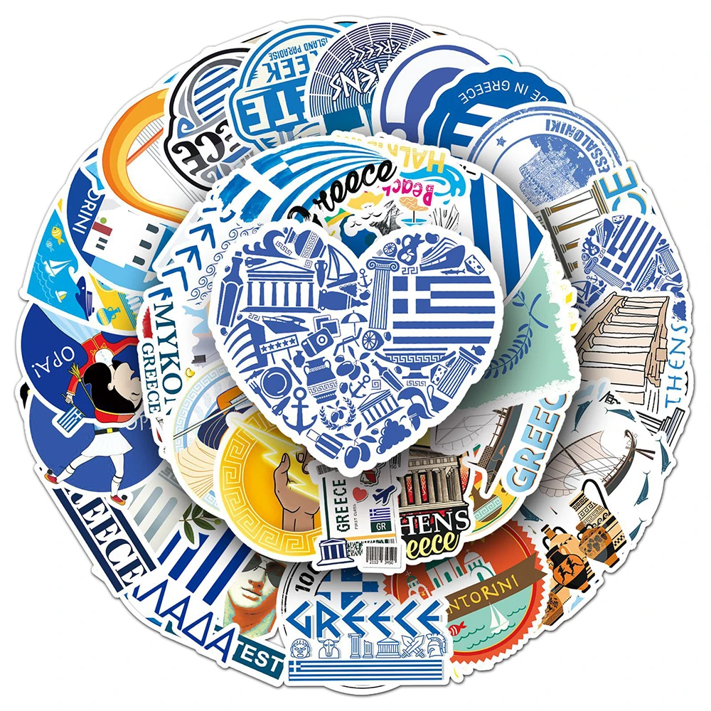 10/30/50 個ギリシャ都市屋外旅行ステッカー有名な風景建物デカール荷物ノートブック電話落書きステッカー装飾