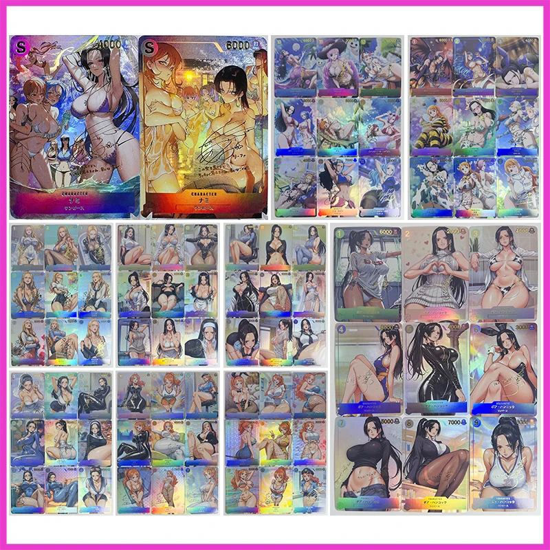 

Anime ONE PIECE DIY ACG Collectible Cards Hancock Nami Robin Yamato Perona Black Maria Kalifa Toys for boys Birthday Present