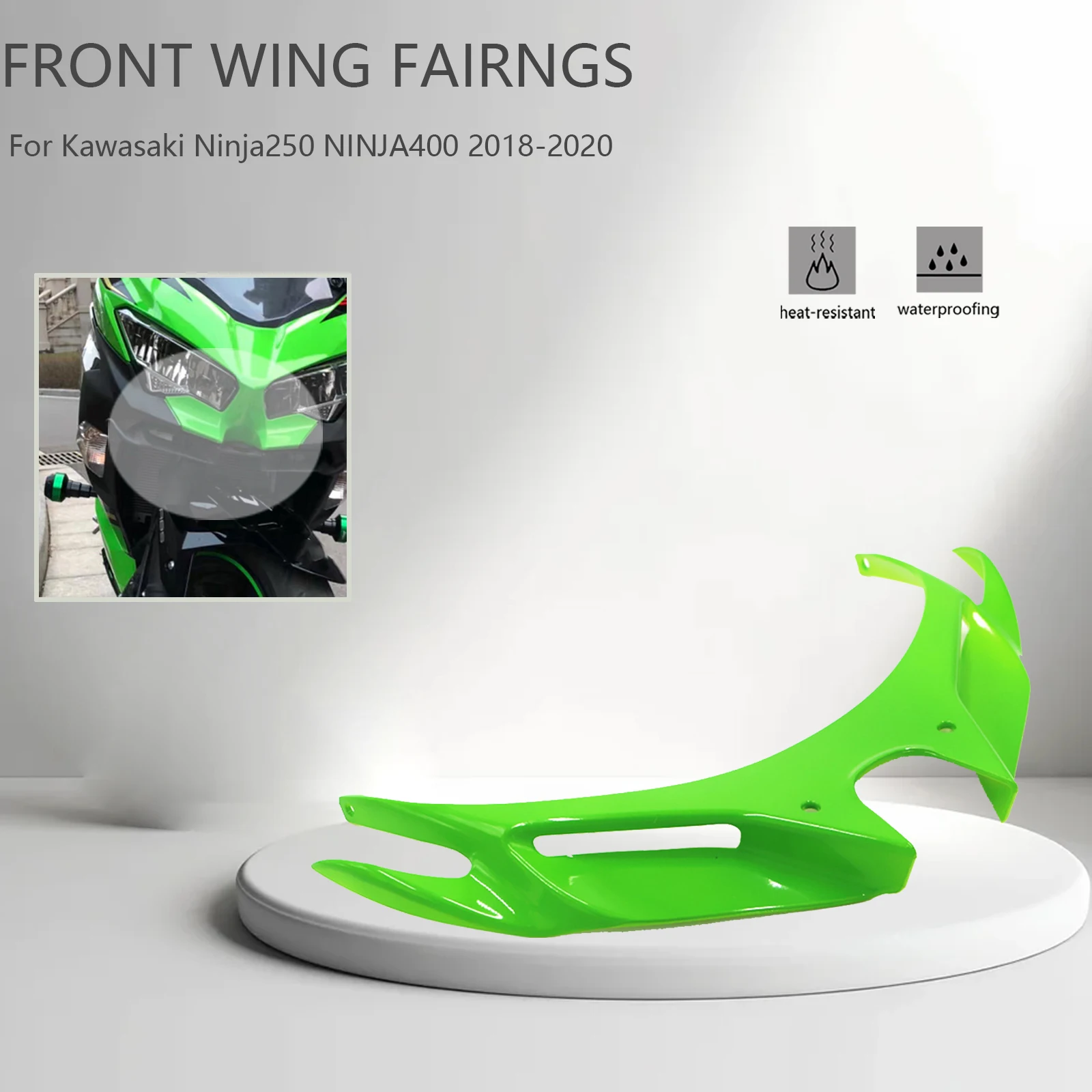 

For Kawasaki Ninja 250 Ninja400 2018-2020 Motorcycle Wind Fin Spoiler Front Fairing Winglet ABS Protection Guards