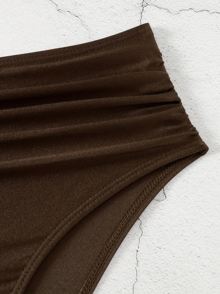 Bikini Donna Costume da bagno 2026 Nuovo Solid Halter Bikini Set Sexy Vita alta Costumi da bagno Estate Due pezzi Beachwear Costume da bagno femminile