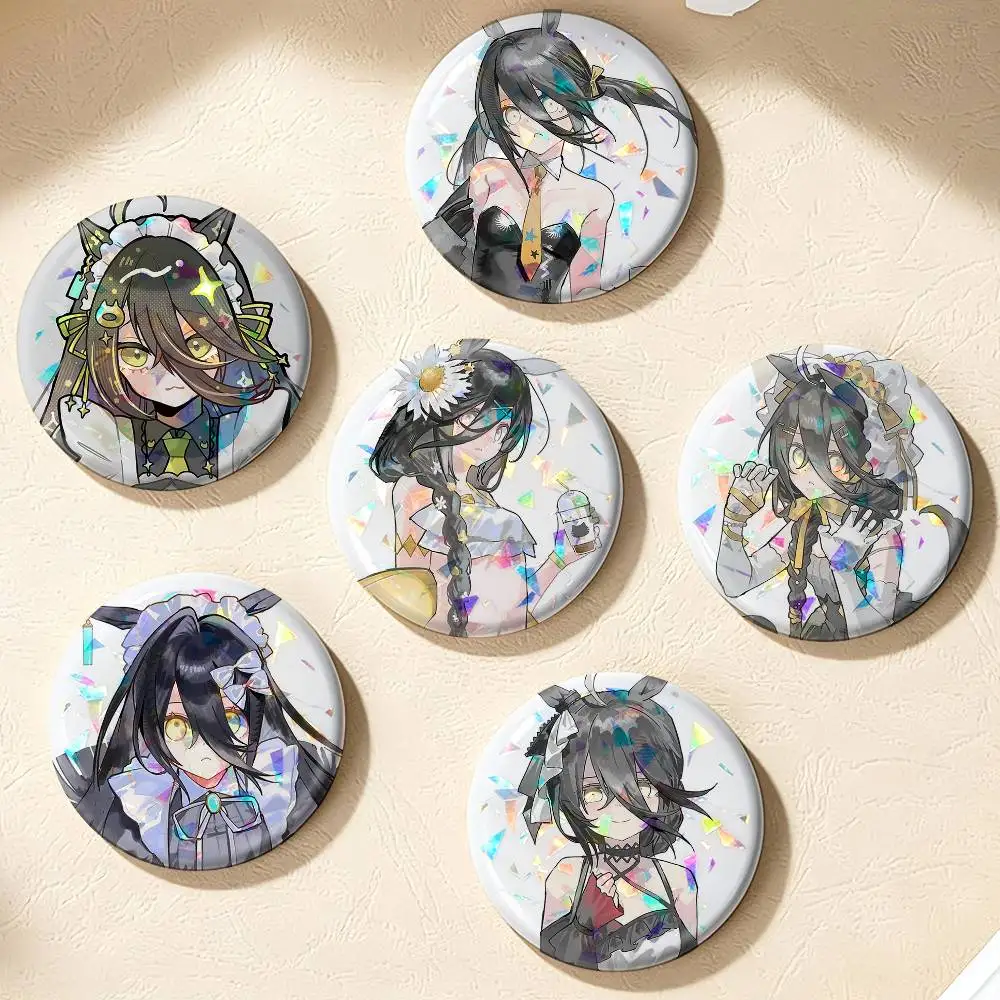 Manhattan Cafe Umamusume Uma 75mm 44mm 25mm Brooch Backpack Hat Pins Accessories Toys Badge