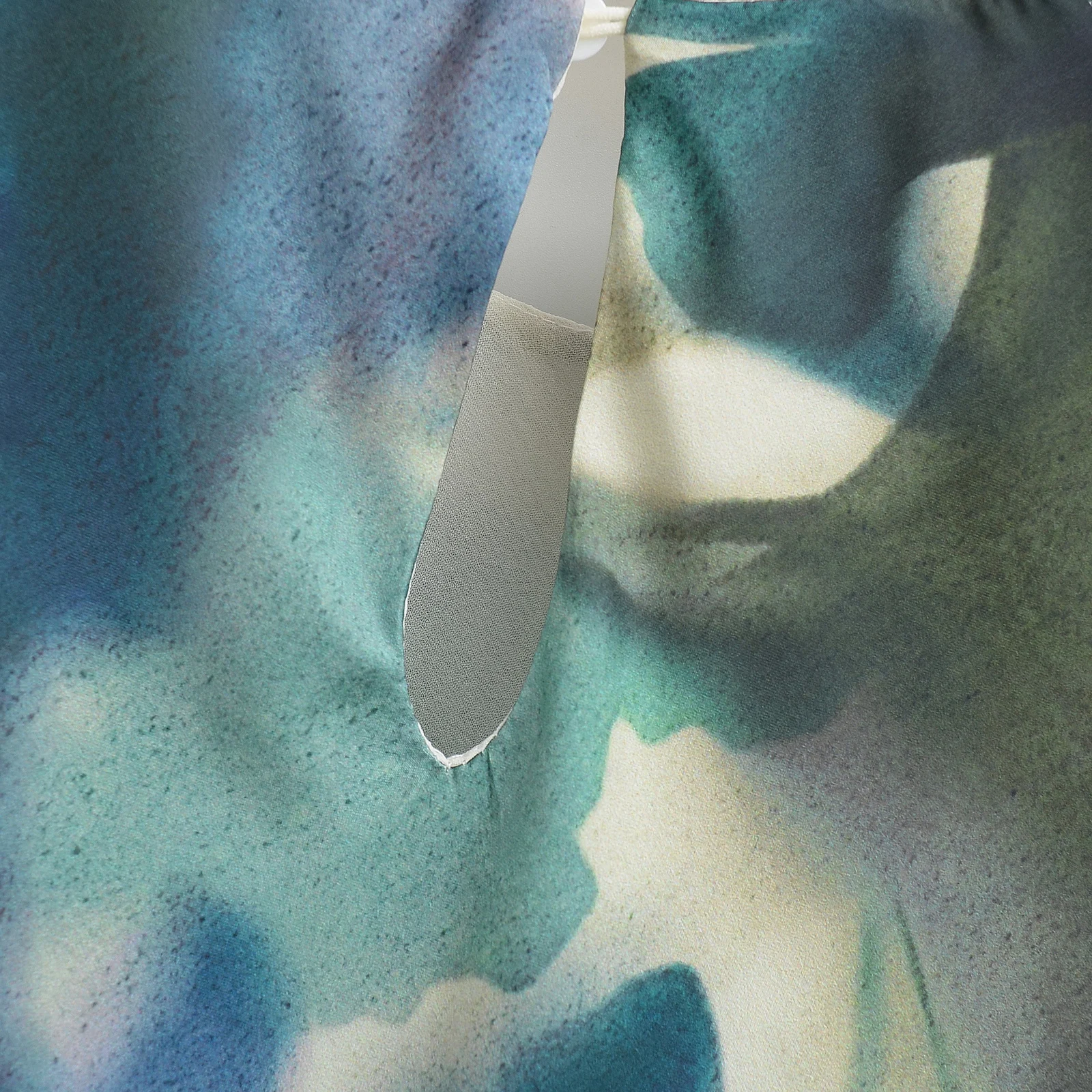 JNLEAOG automne nouveau femmes Faion Satin sensation impression Svel rond Ne Dr 2362 français Sle froncé taille Polyester