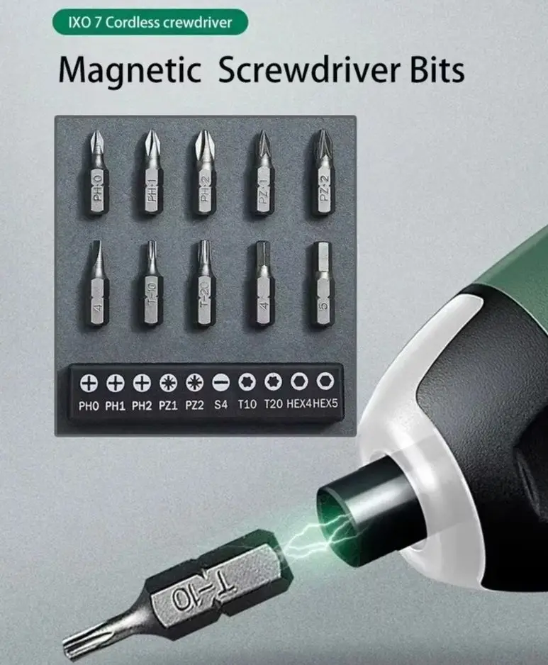 Bosch IXO7 Multi-Function Power Tools, Cordless Screwdriver Set, 3.6V USB Rechargeable Mini Electric Drill Screw Driver,Portable