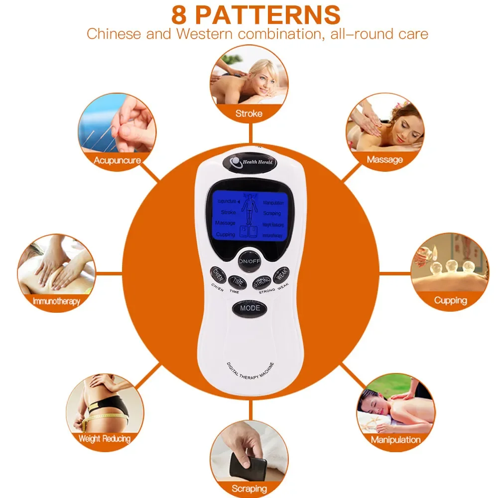 Tens Unit Electrode Acupuncture Electric Digital Therapy Massageador Machine Pulse Body Slimming Massager Apparatus Health Care