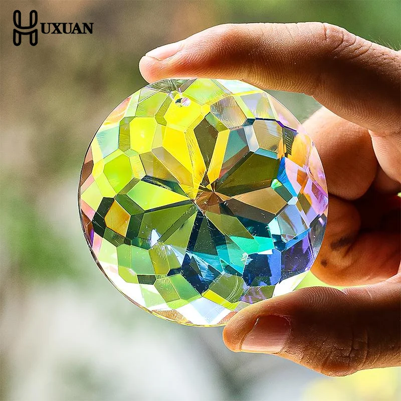 30mm Clear Crystal Glass Prism Suncatcher Hanging Rainbow Maker Pendant Home Window Decoration