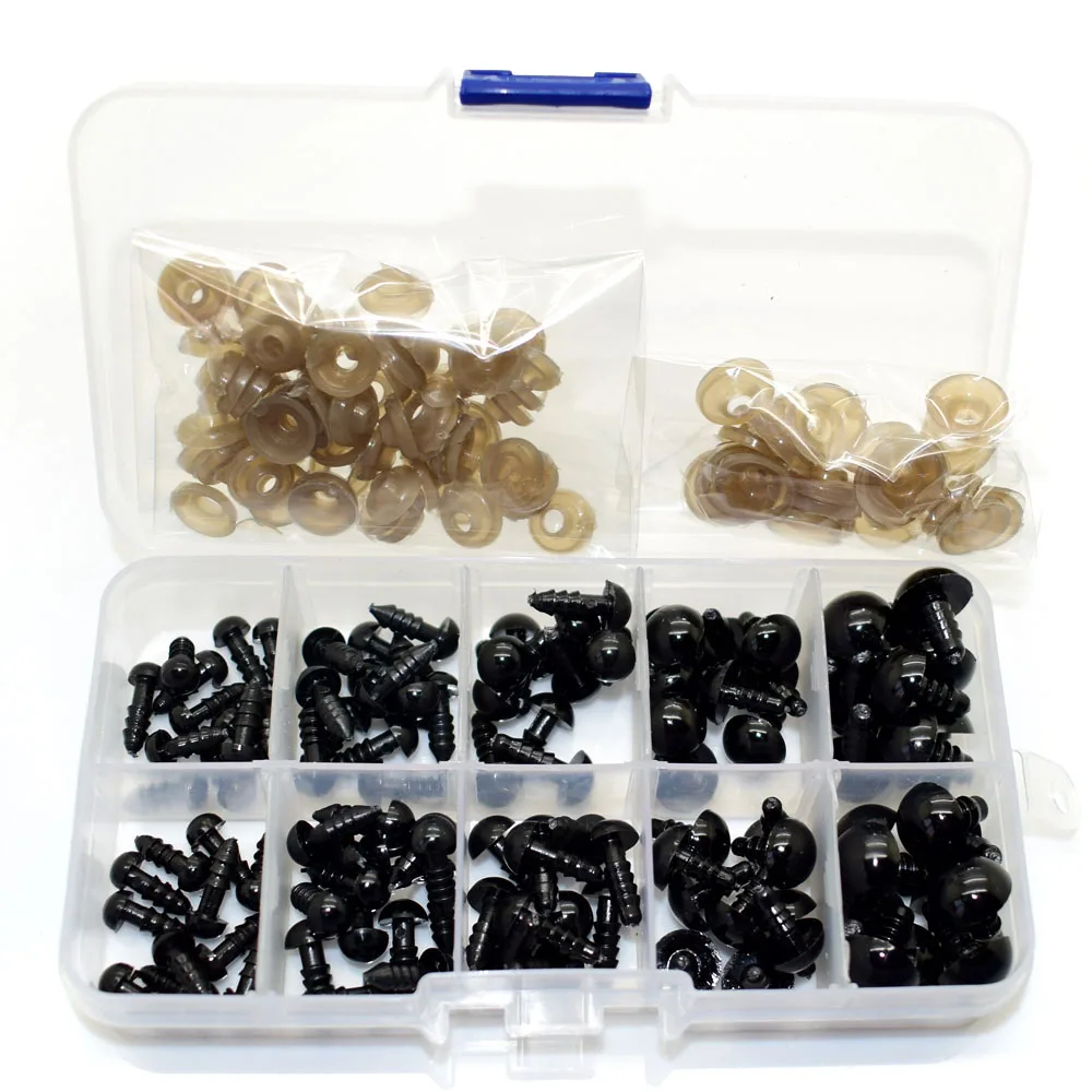 100 قطعة الأسود البيضاوي مقلة العين إكسسوارات دمي عيون السلامة البلاستيكية ل Amigurumi أو الكروشيه اللعب الحيوان دمية لتقوم بها بنفسك مضحك لعبة عيون #2