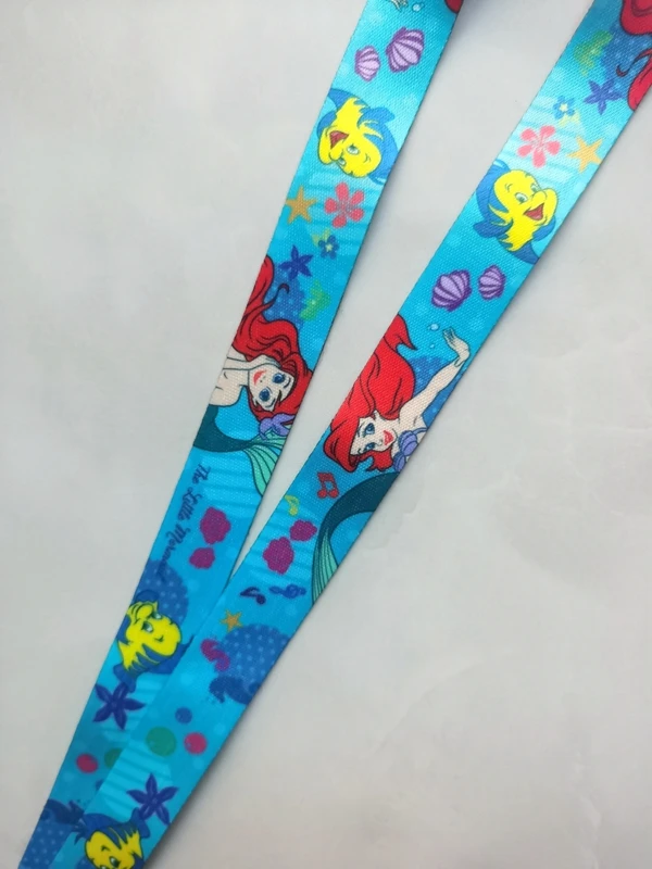 New 1 pcs Disney ARIEL princess Lanyards Keys Neck Strap For Card Badge Key Chain Lanyard Key Holder DIY Hang Rope Keyrings