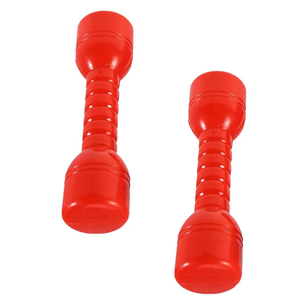 

2 Pcs Red Plastic Dumbbells Kids Exercise Fitness Toy Ergonomic Handle Kindergarten ABS Material Bright Color Safe Practical