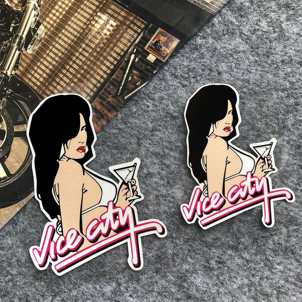 JDM لعبة النيون فتاة ملصقات السيارات العاكسة ديكور دراجة نارية موتو السيارات الجسم الزجاج الأمامي خزان الوقود الوفير شارات الفينيل اكسسوارات #3