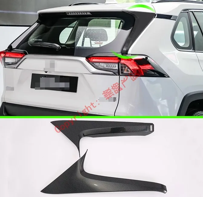 Carbon Fiber Style  Rear Window Around Cover Trim For Toyota Rav4 2019 2020 Car Accessories Stickers