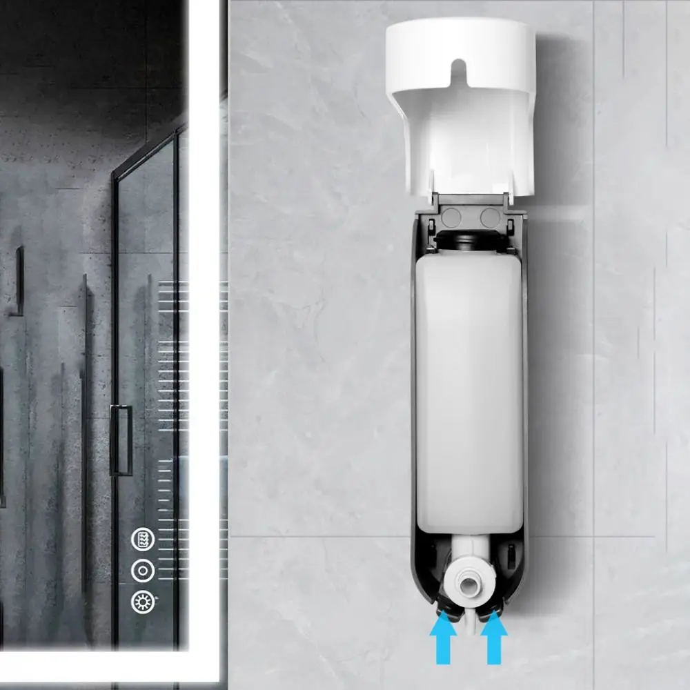 

Wall Mounted No-Drill Soap Dispenser Anti-Drip Design Liquid Soap Wall Mount Soap Dispenser Large Capacity Press Pump