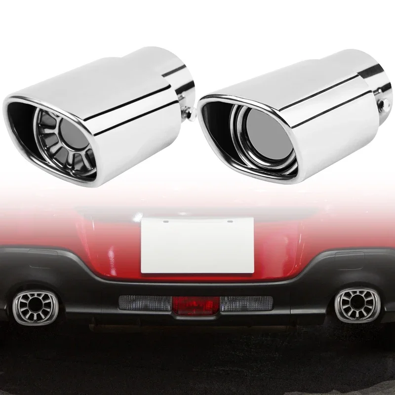 63mm uitlaatdemper pijp universele roestvrijstalen staart keel zilveren auto staartdemper decoratie auto-accessoires