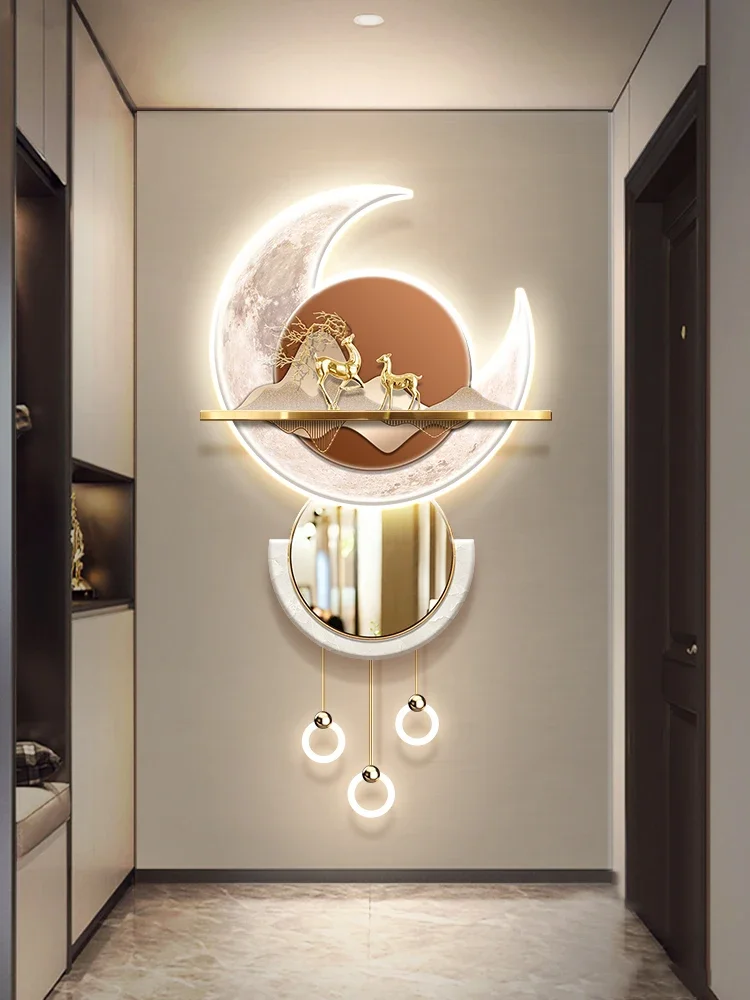 

Porch decorative painting elk light luxury corridor at the end of the three-dimensional led lamp mural modern high-grade luminou